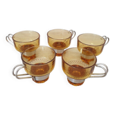 Tasses à expresso italienne en verre ambré