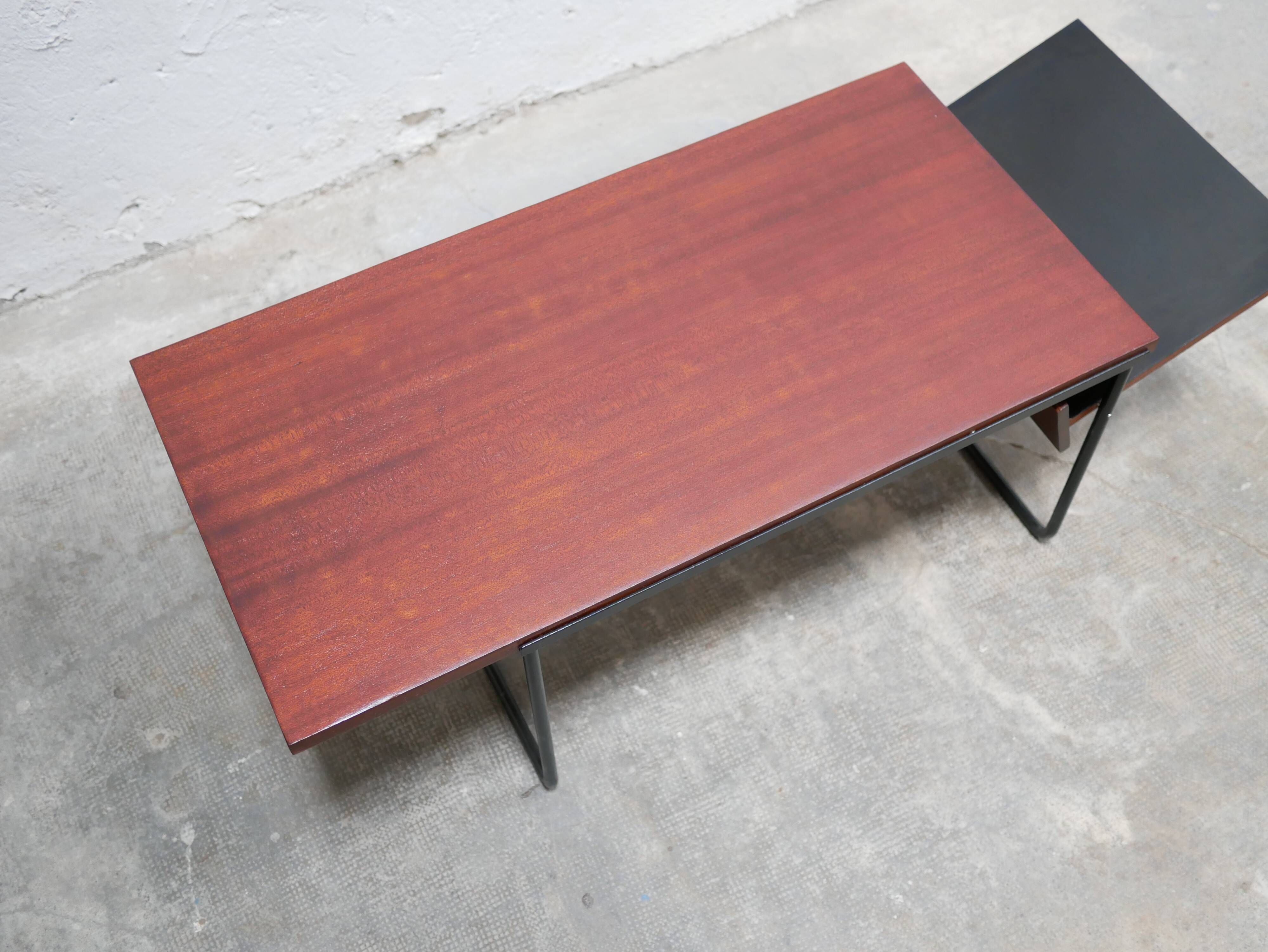 Modernist coffee table in wood and metal