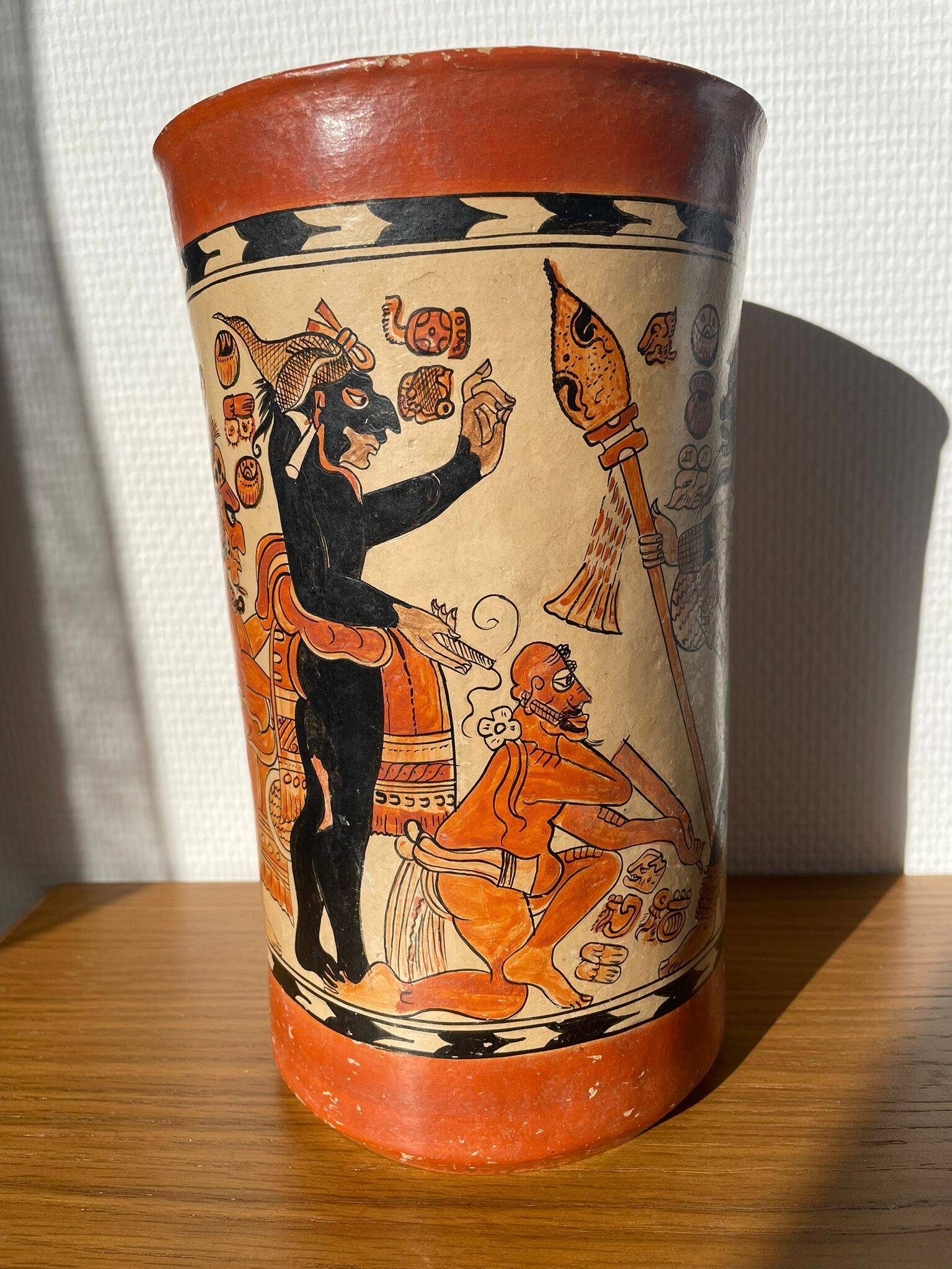 Handcrafted reproduction of Mayan vase / pottery