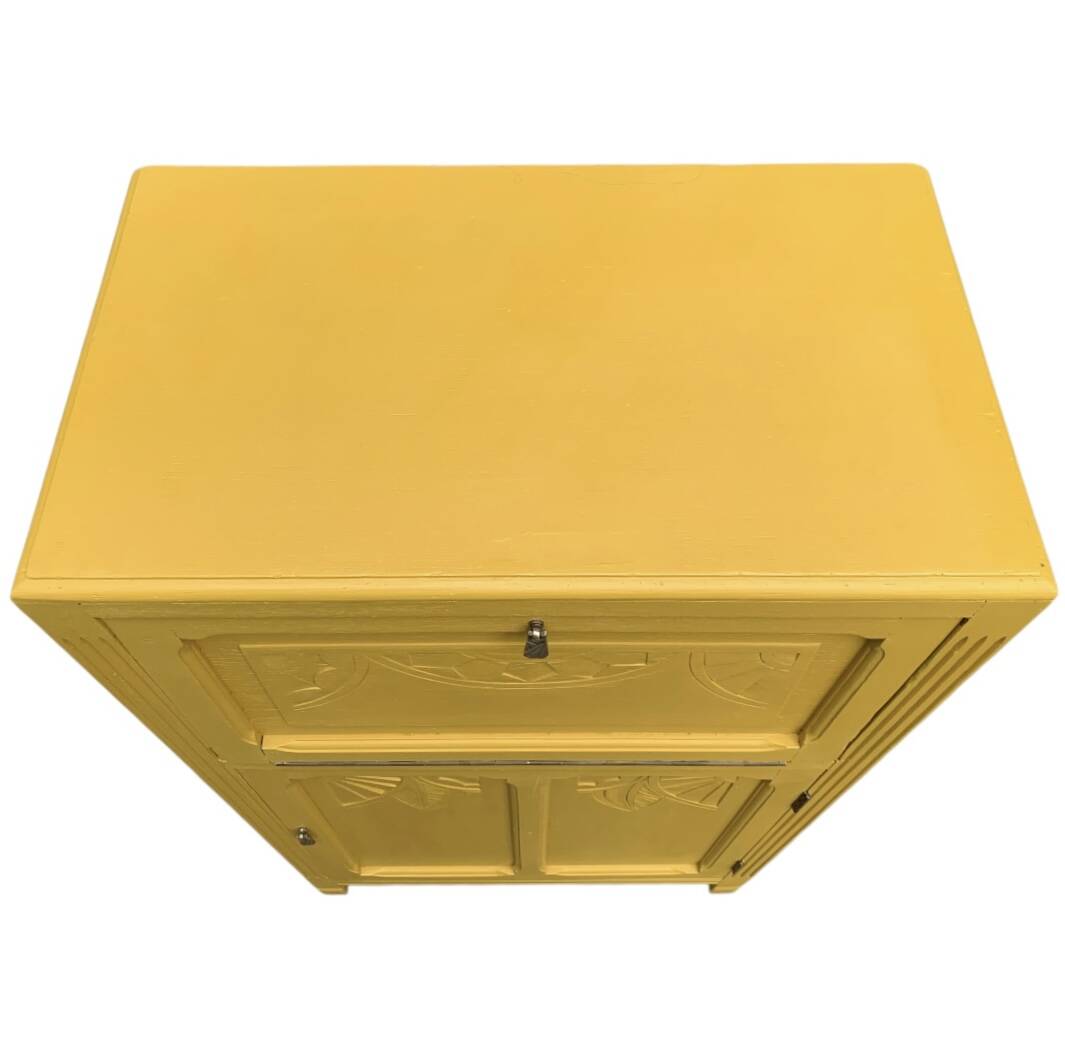 Parisian art deco buffet in yellow ochre