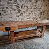 Antique beech table, France early 20th century