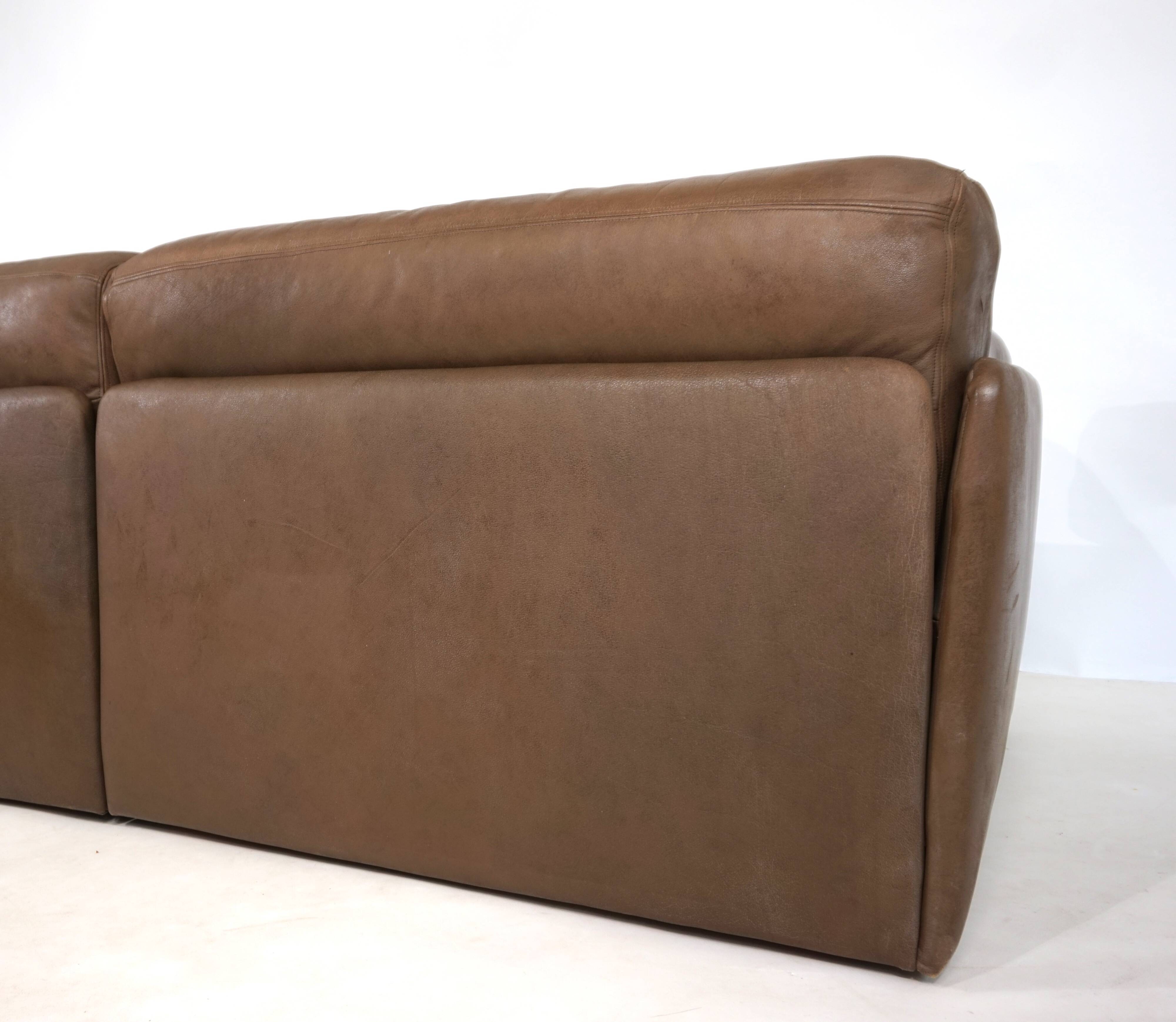 De Sede DS-76 leather double sofa bed, 1970