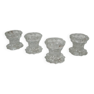 Lot de 4 bougeoirs en verre, Reims