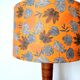 Art Deco wooden lamp and leafy lampshade