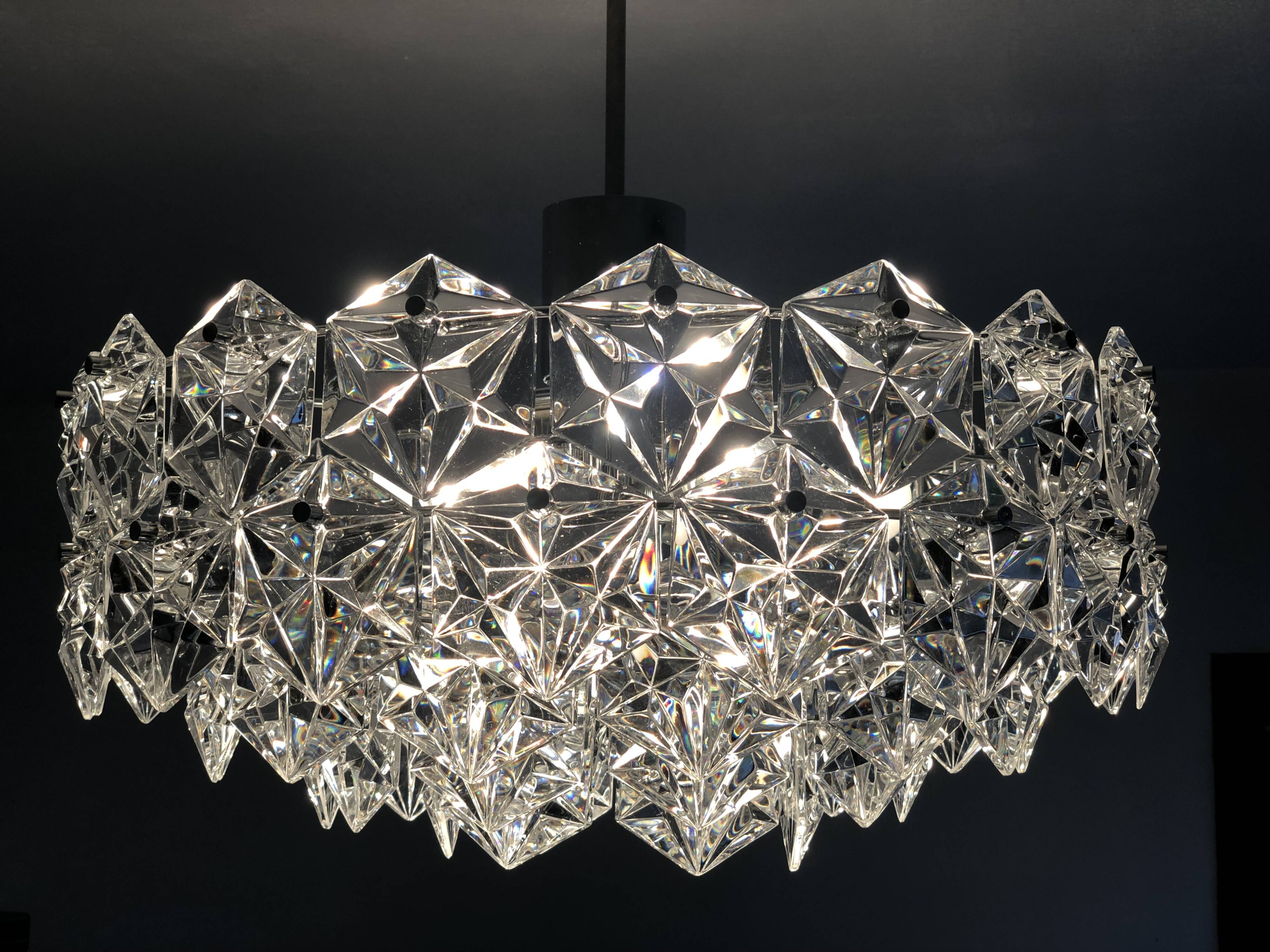 Kinkeldey Crystal Grapefruit Chandelier - Germany 70s