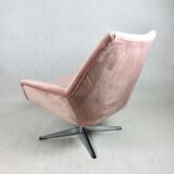 Pink swivel armchair, 1980s