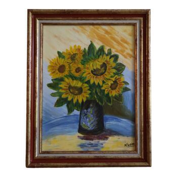 Tableau tournesols signé M.C. Weiss