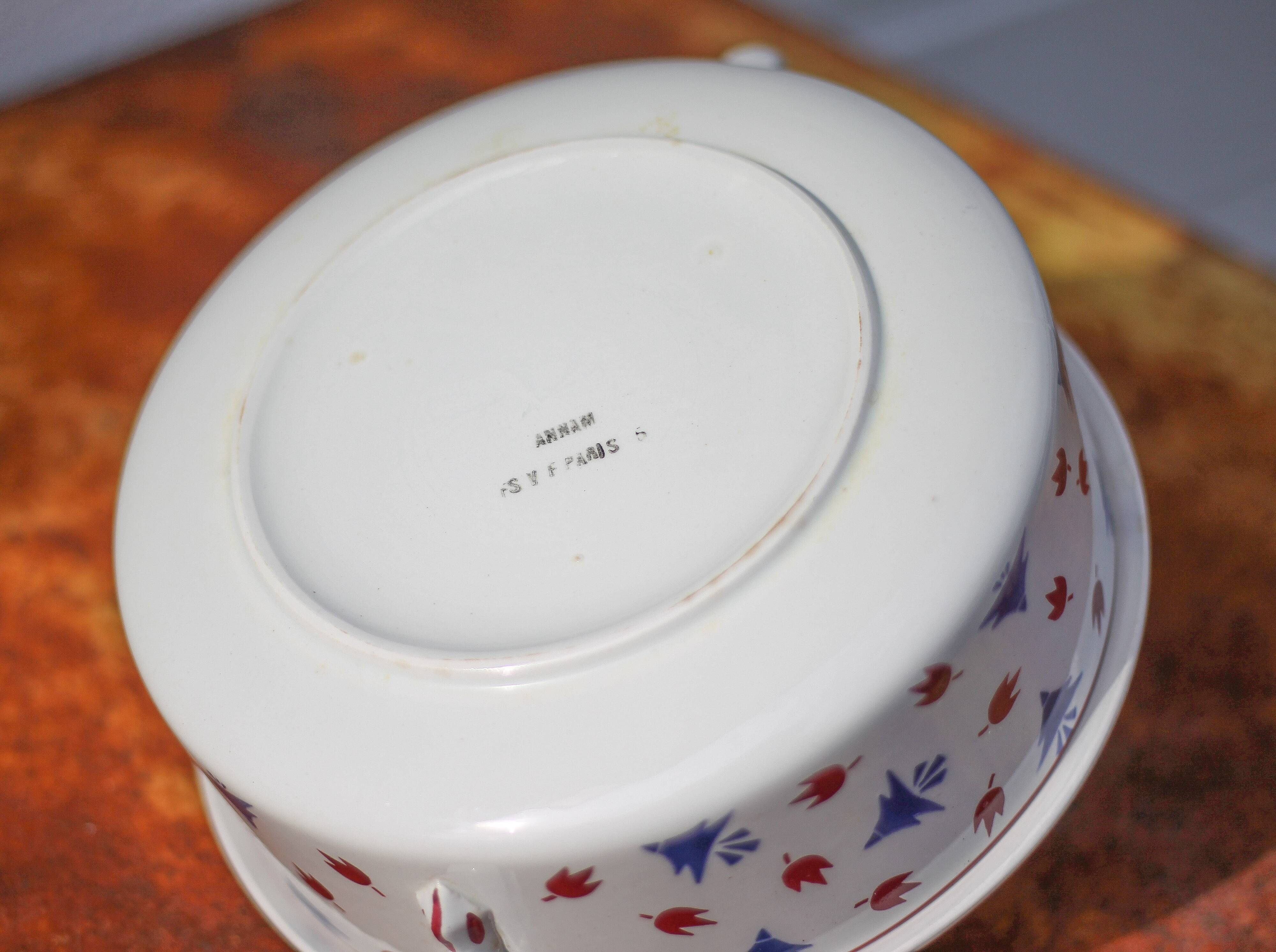 VF Paris Annam porcelain soup tureen, porcelain vegetable bowl
