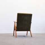 Mid-Century Accent Chair Model B-310 Var in Forest Green Velvet