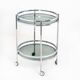 Vintage side table or serving table. Chrome metal and glass - Spain, 70s.