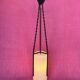 LAMP/IRON SUSPENSION FORGED OPAQUE WHITE GLASS CYLINDRICAL TUBE