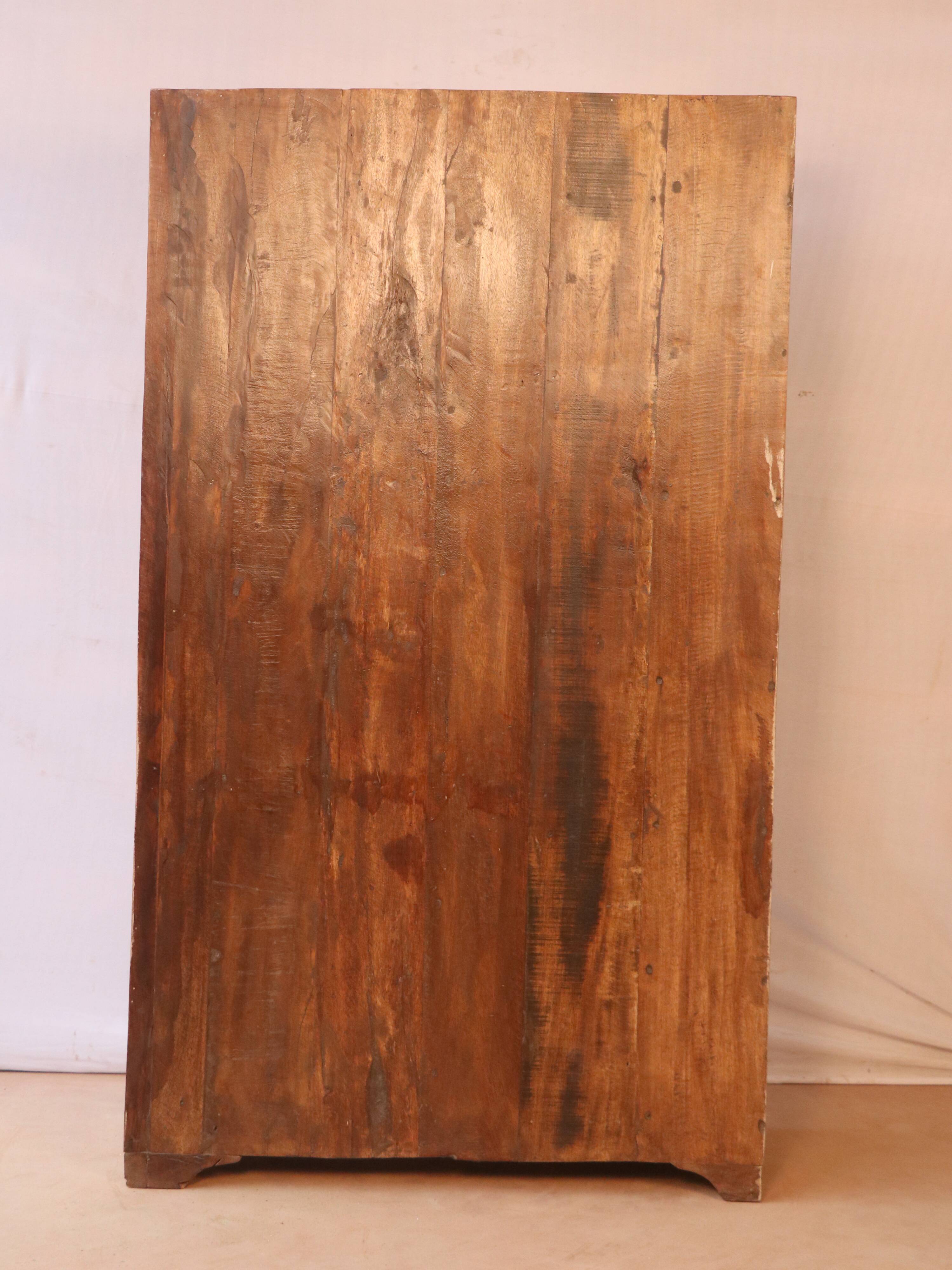 Old Burmese teak showcase white-ecru patina