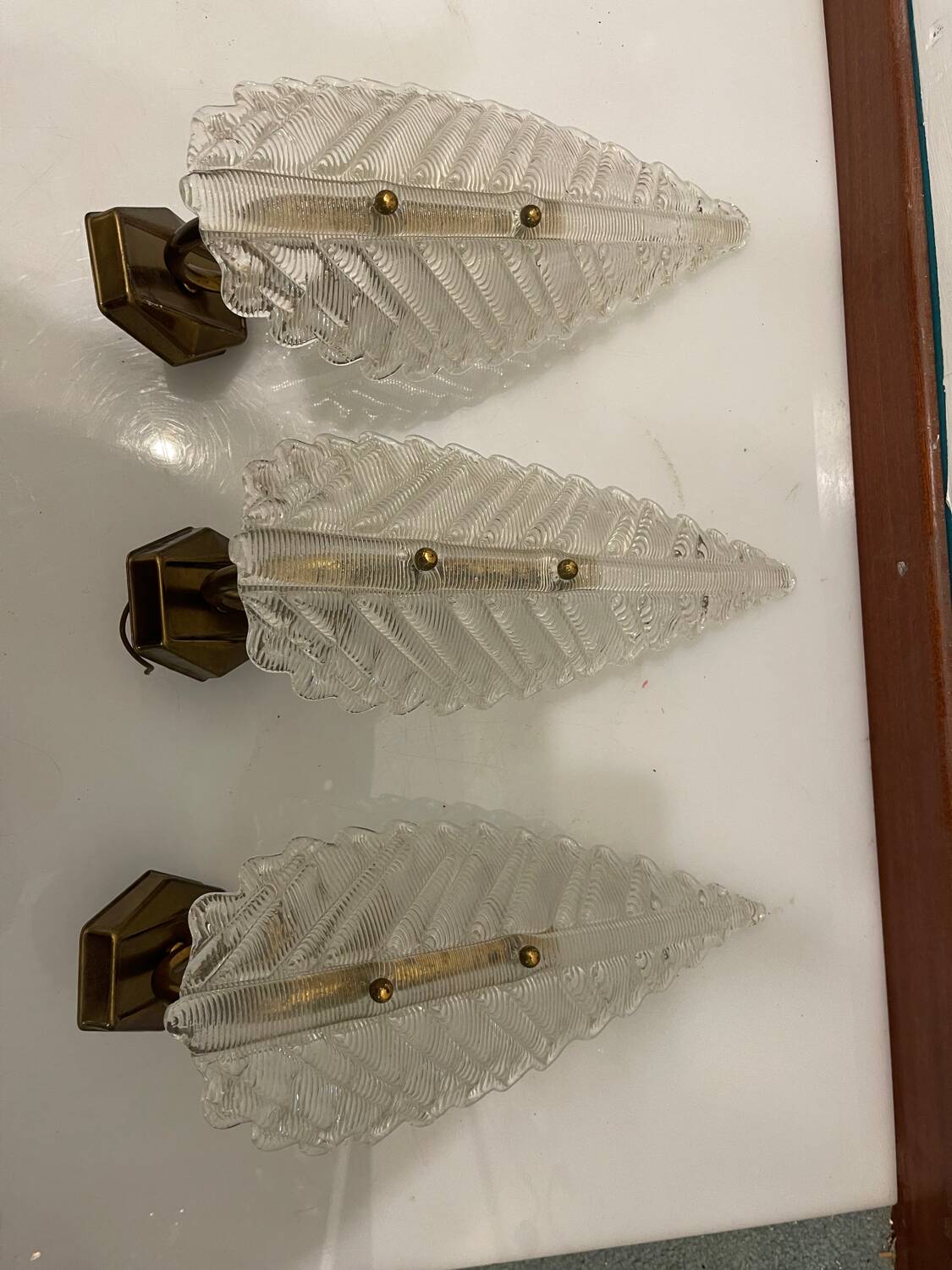 Barovier Murano Glass Sconces Set of 3