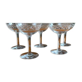 5 coupes à champagne anciennes