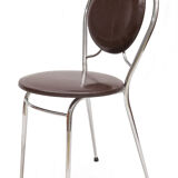 6 chairs Soudexvinyl chocolate, vintage 1970