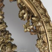 Grand miroir de cheminée baroque en bois doré, France vers 1800