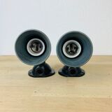 Pair of industrial metal spot wall lights in loft style.