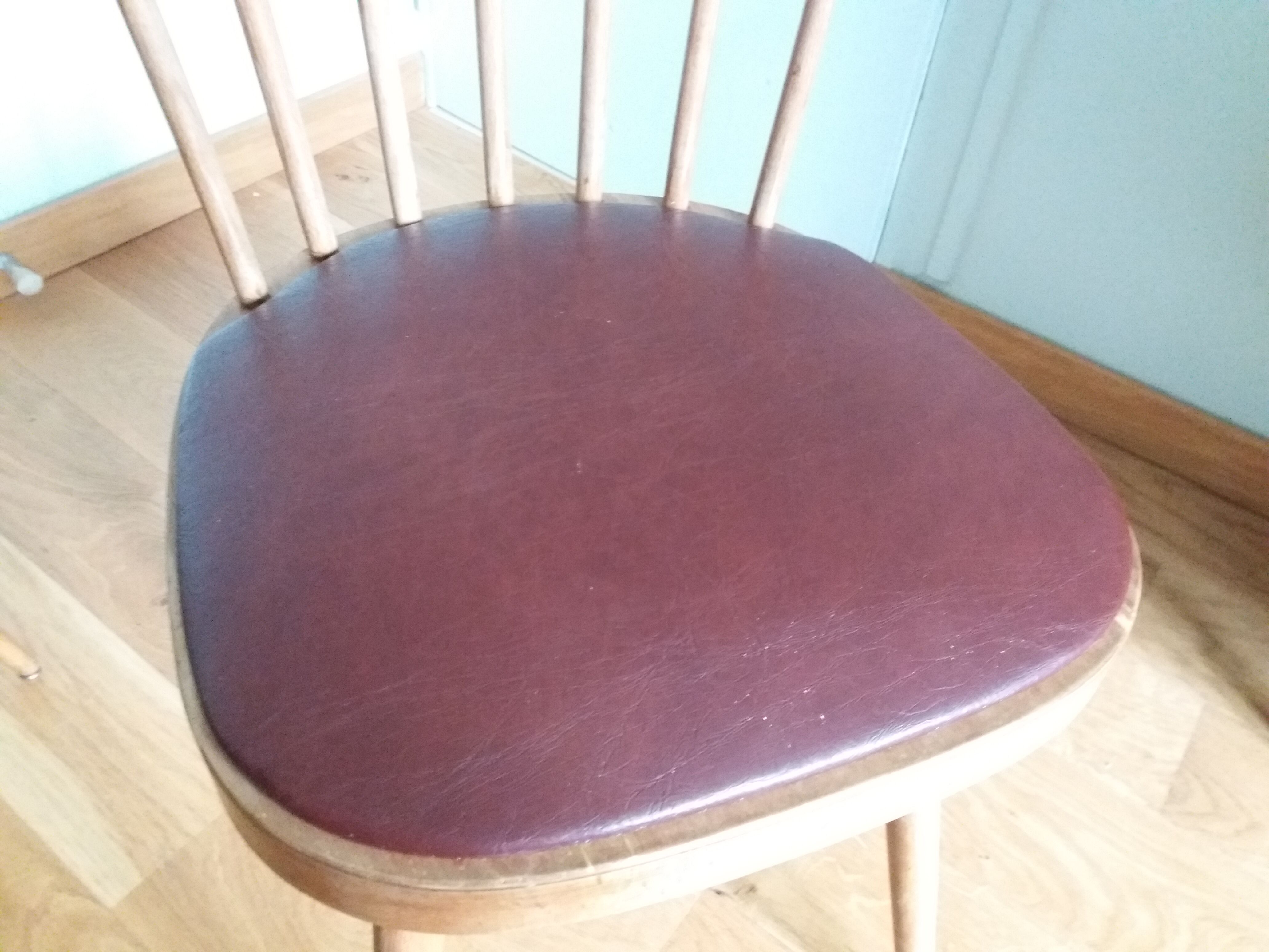 2 chairs bistro Baumann model 740 wood and skaï Scandinavian style