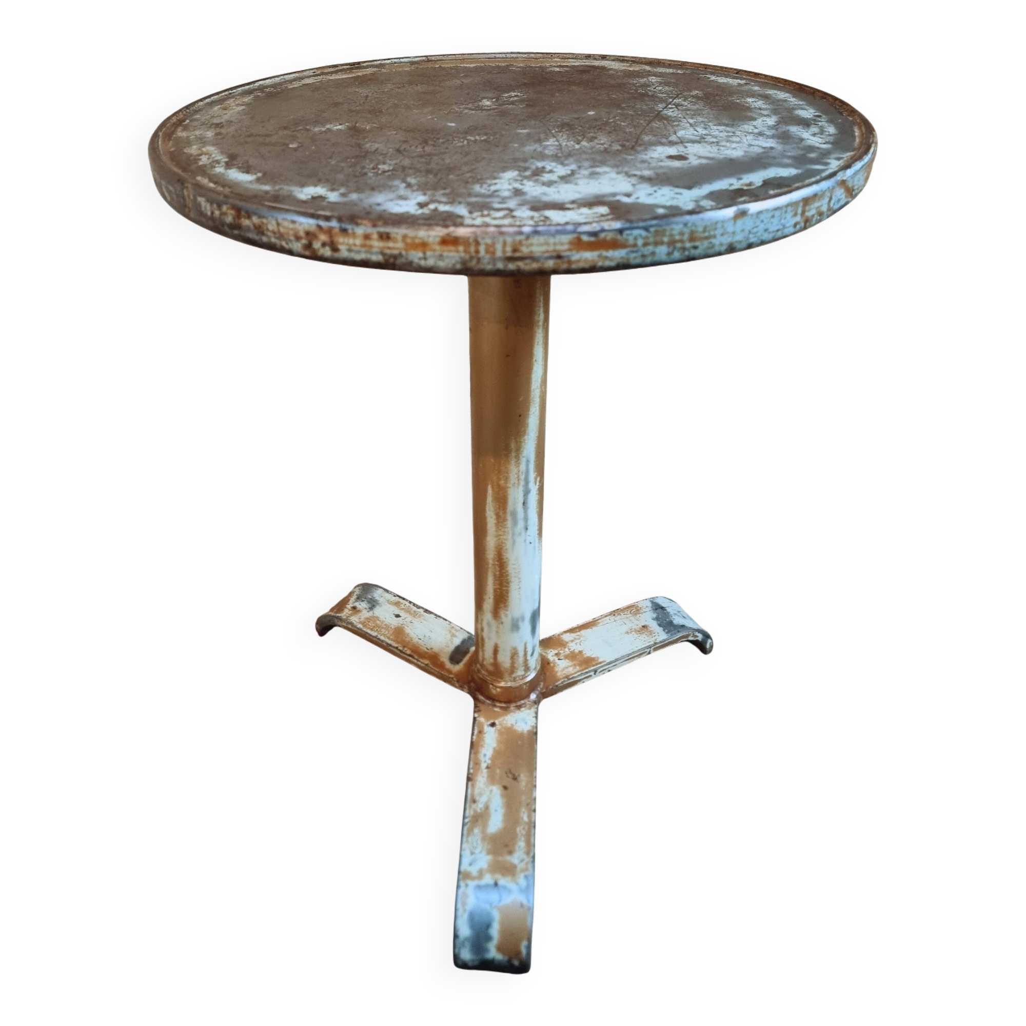 Antique iron bistro table – French wine table, early 20th century