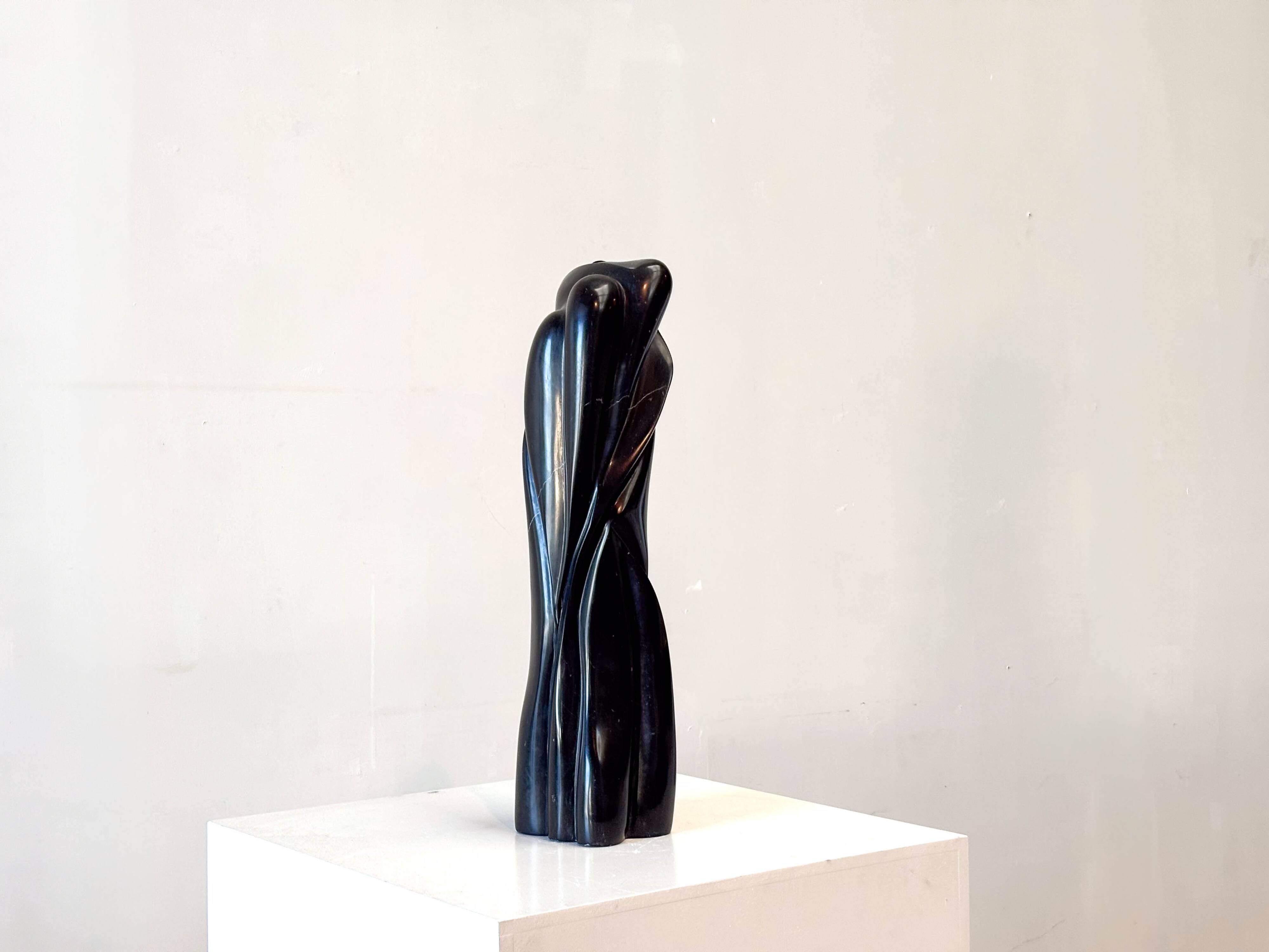 1980's black marble sculpture