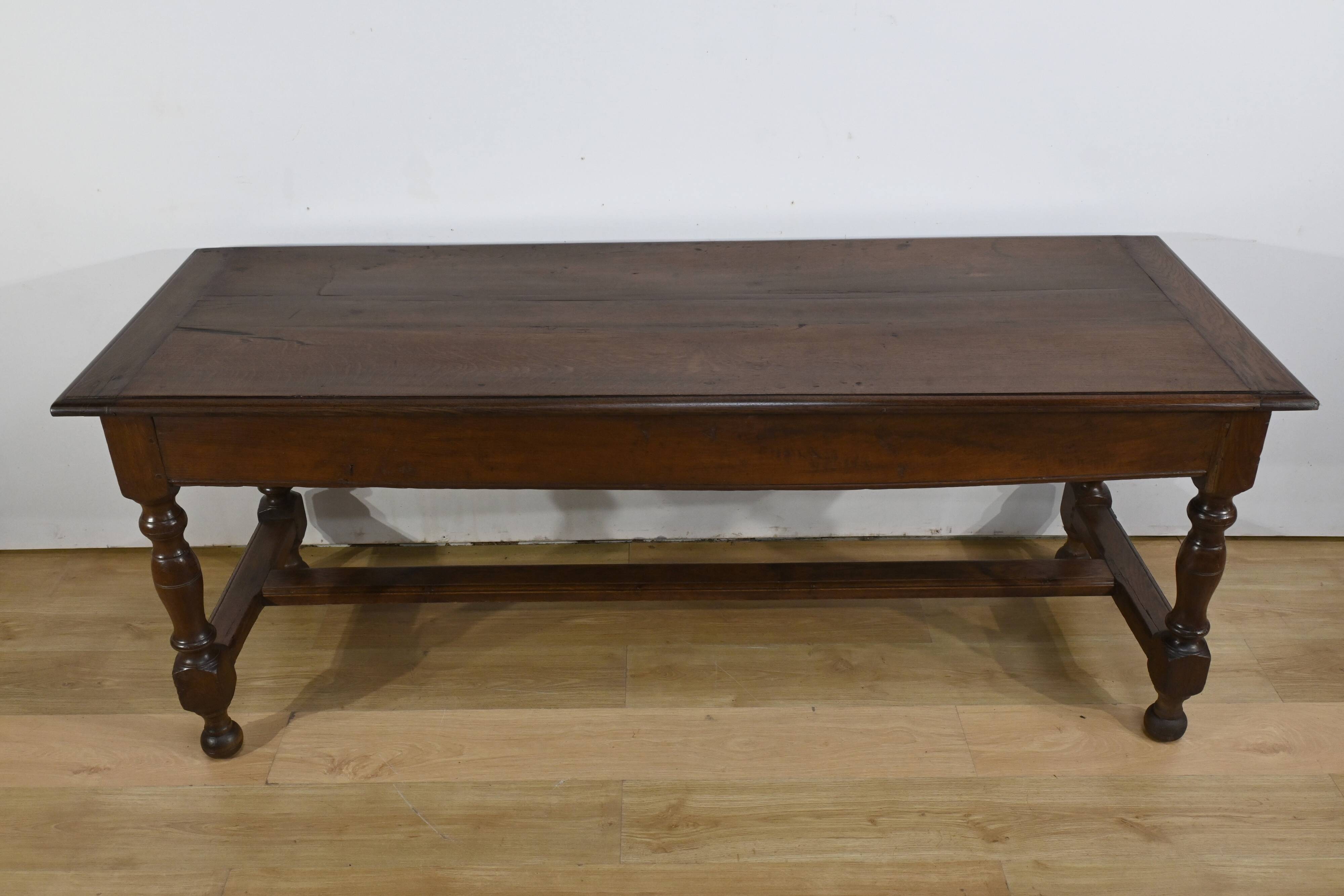 Table de Ferme en Chêne, goût Louis XIV – Milieu XIXe