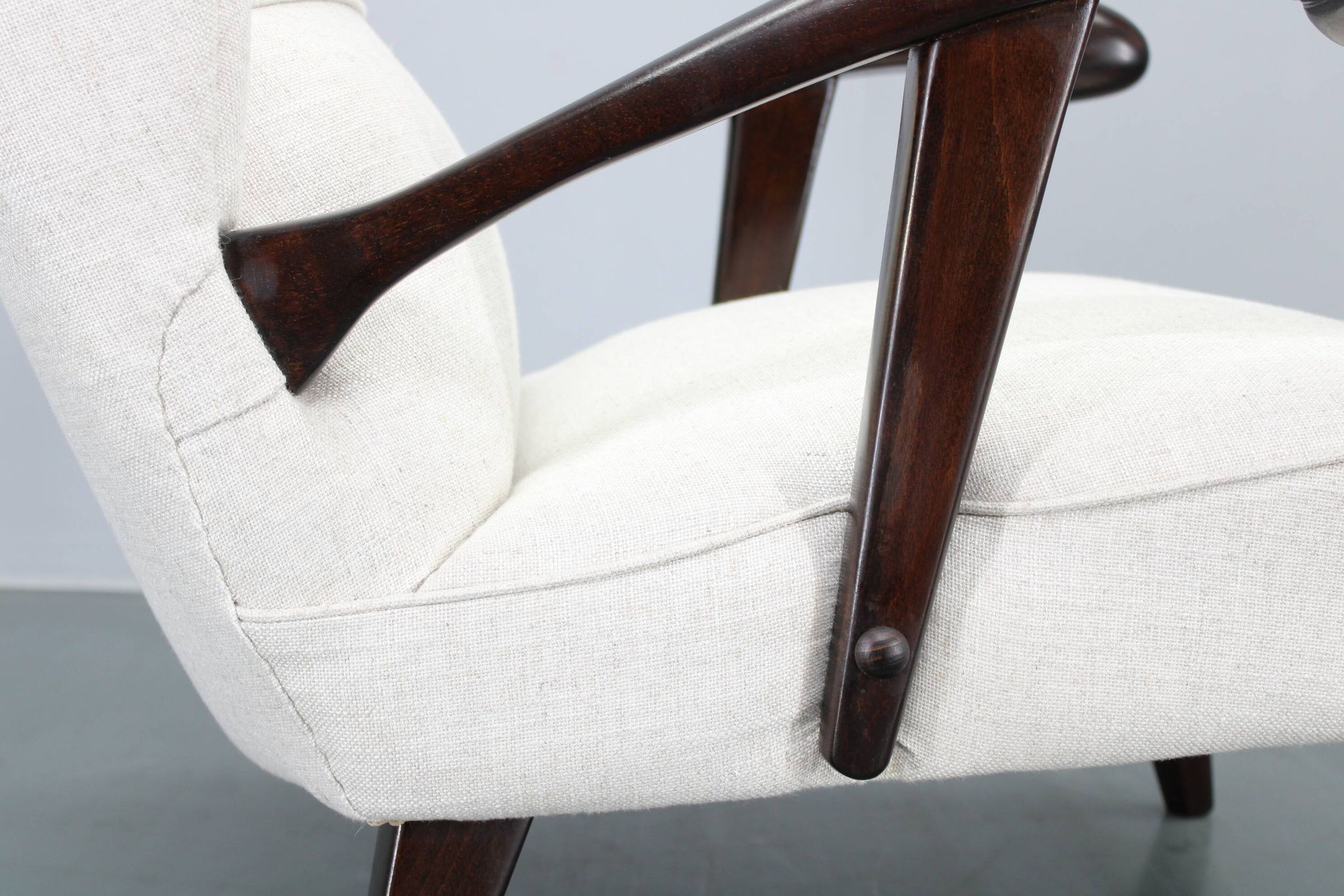 1950s Restored Wing Chair , Czechoslovakia
