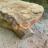 Brutalist coffee table in elm magnifying glass