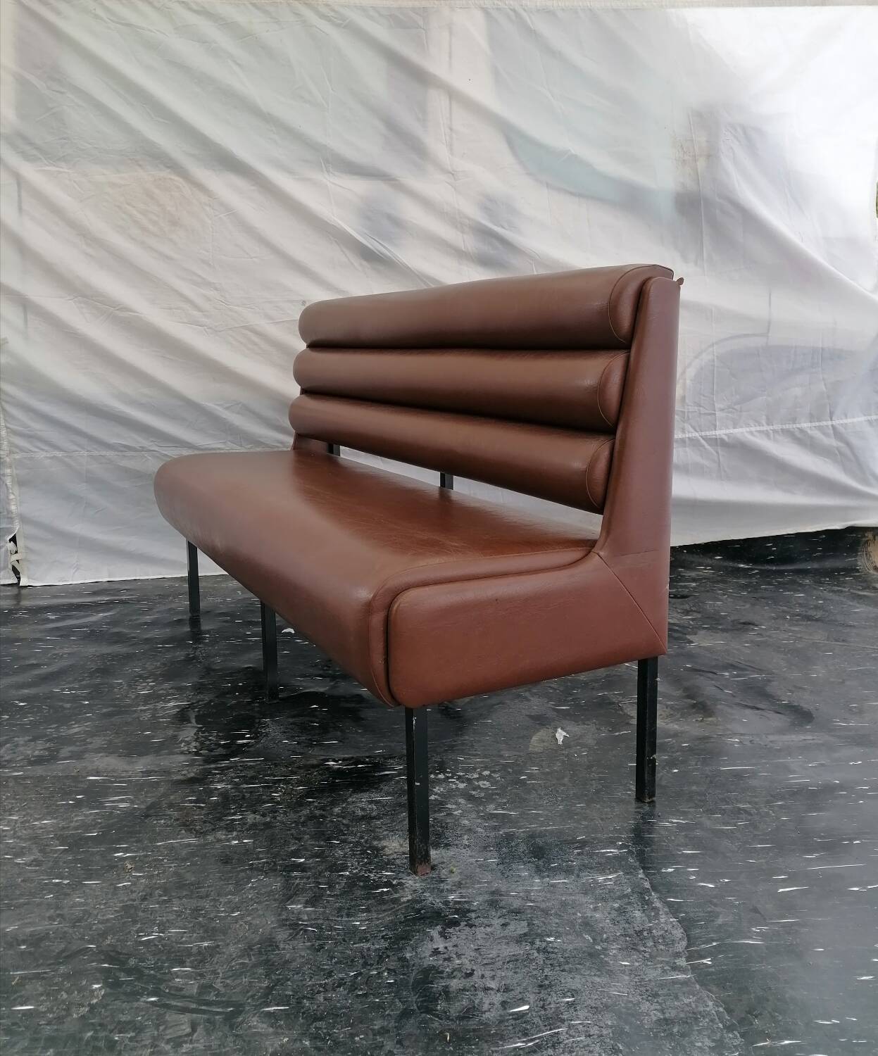 Faux leather bench seat, circa 1970