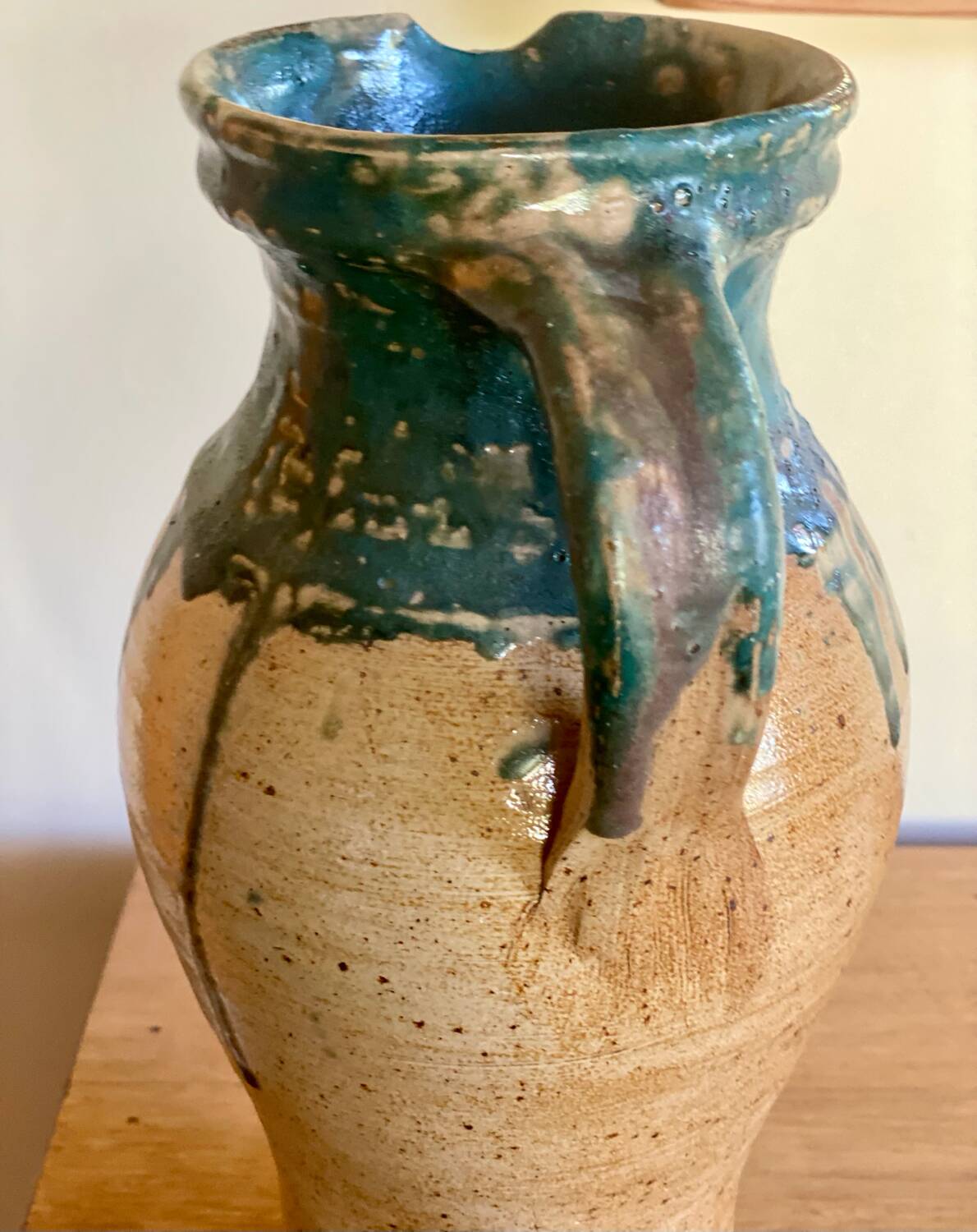 Vintage handmade ceramic jug vase pot