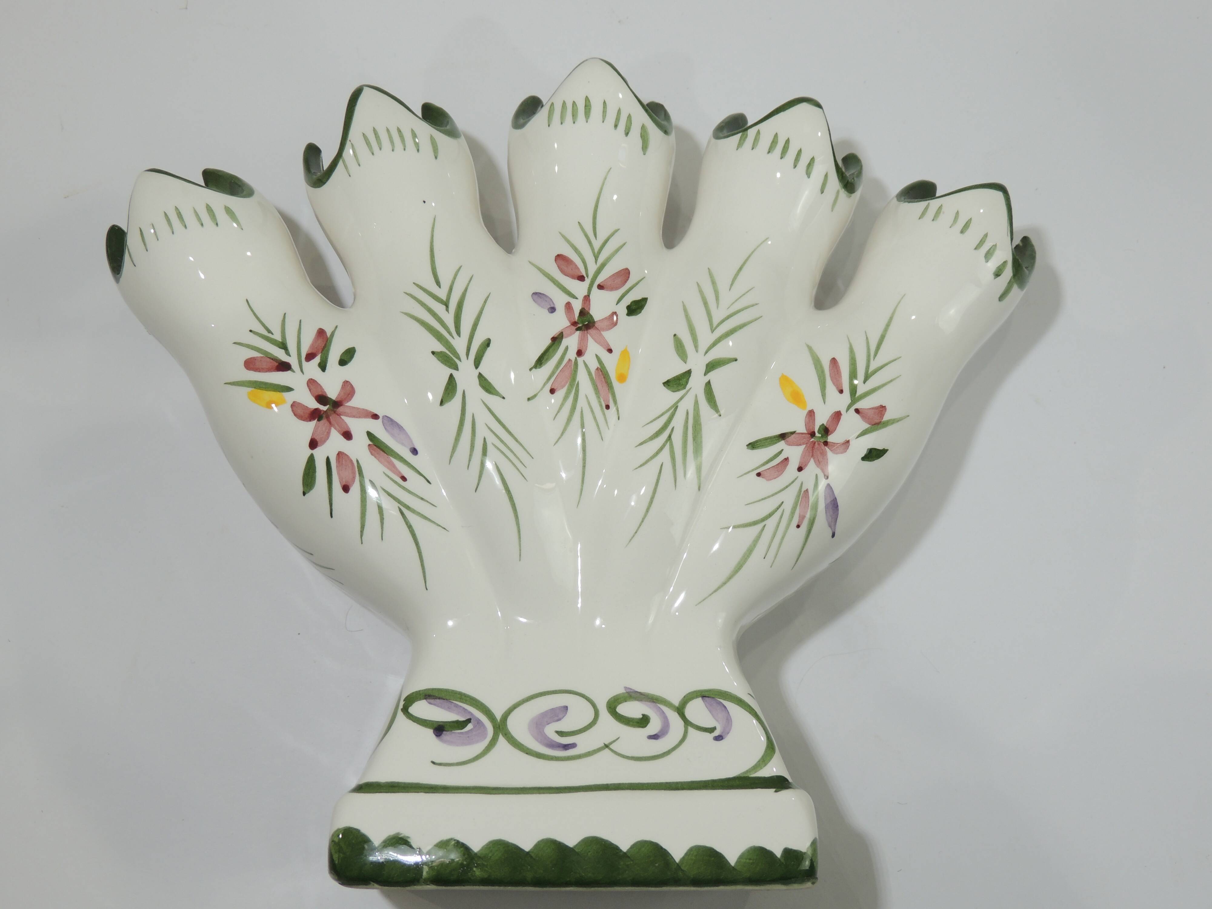 Pair vase soliflore faience/vintage