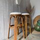 Paire de tabourets rotin