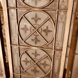 Set of 4 decorative carved glass windows from the 1900s