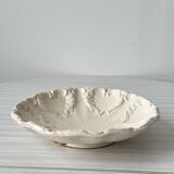 Decorative fluted cracked terracotta dish plate