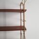 Etagere metal doré et tablettes en bois