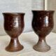 Service de 8 verres grès pyrite vintage 1960 d'Albert THIRY (Vallauris)