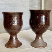 Service of 8 vintage pyrite stoneware glasses from 1960 by Albert THIRY (Vallauris)