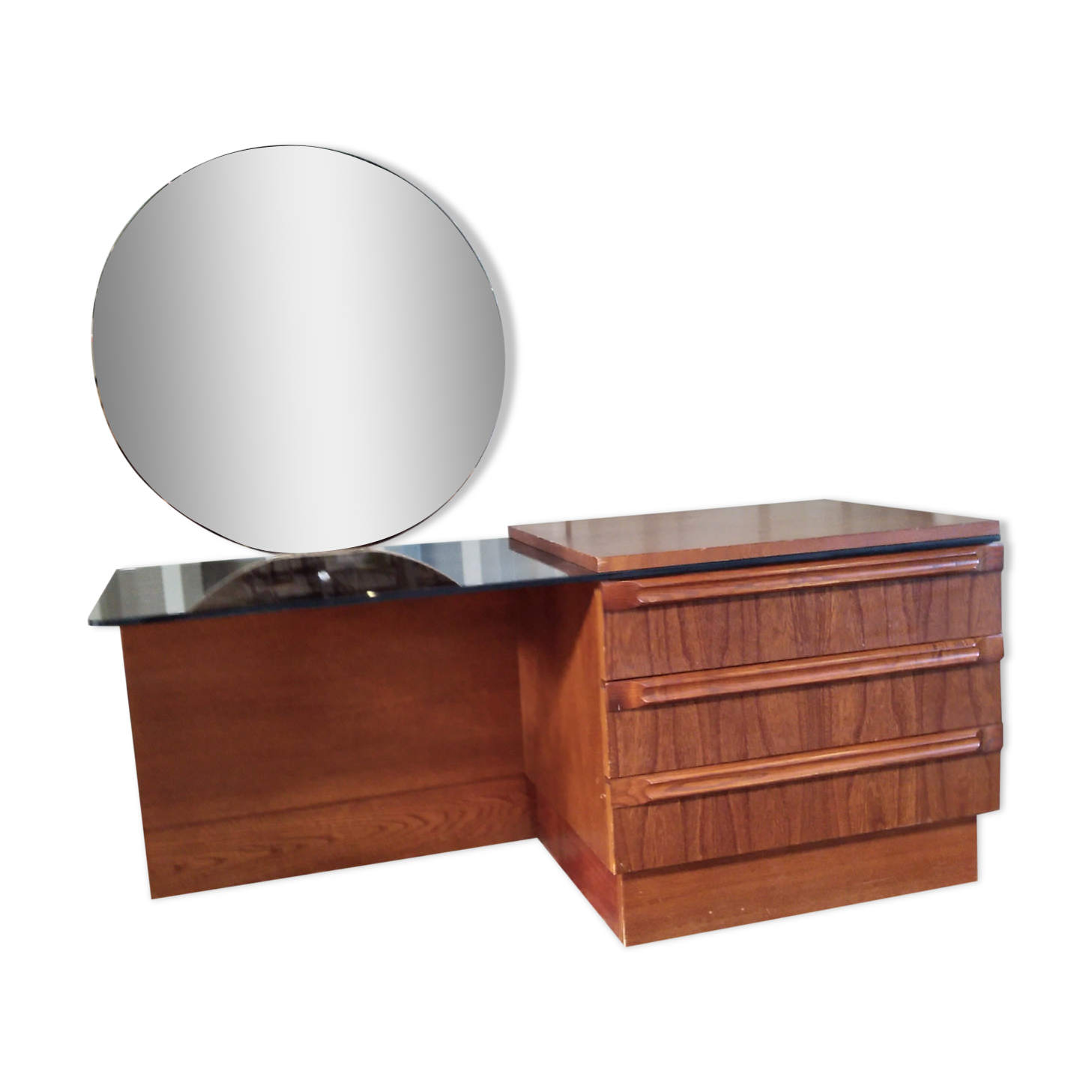 Wood and glass dressing table 1970