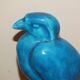 Oiseau, rapace bleu craquelé en céramique