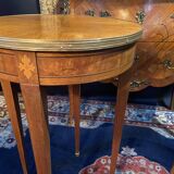 Pair of Louis XVI Directoi style pedestal tables, bouillotte tables