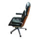 Office chair 1970 Stoll /Giroflex in black leather by Karl Ditter
