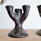 Antique terracotta candlesticks