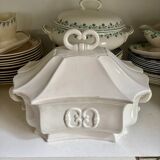 Centerpiece, white earthenware soup tureen