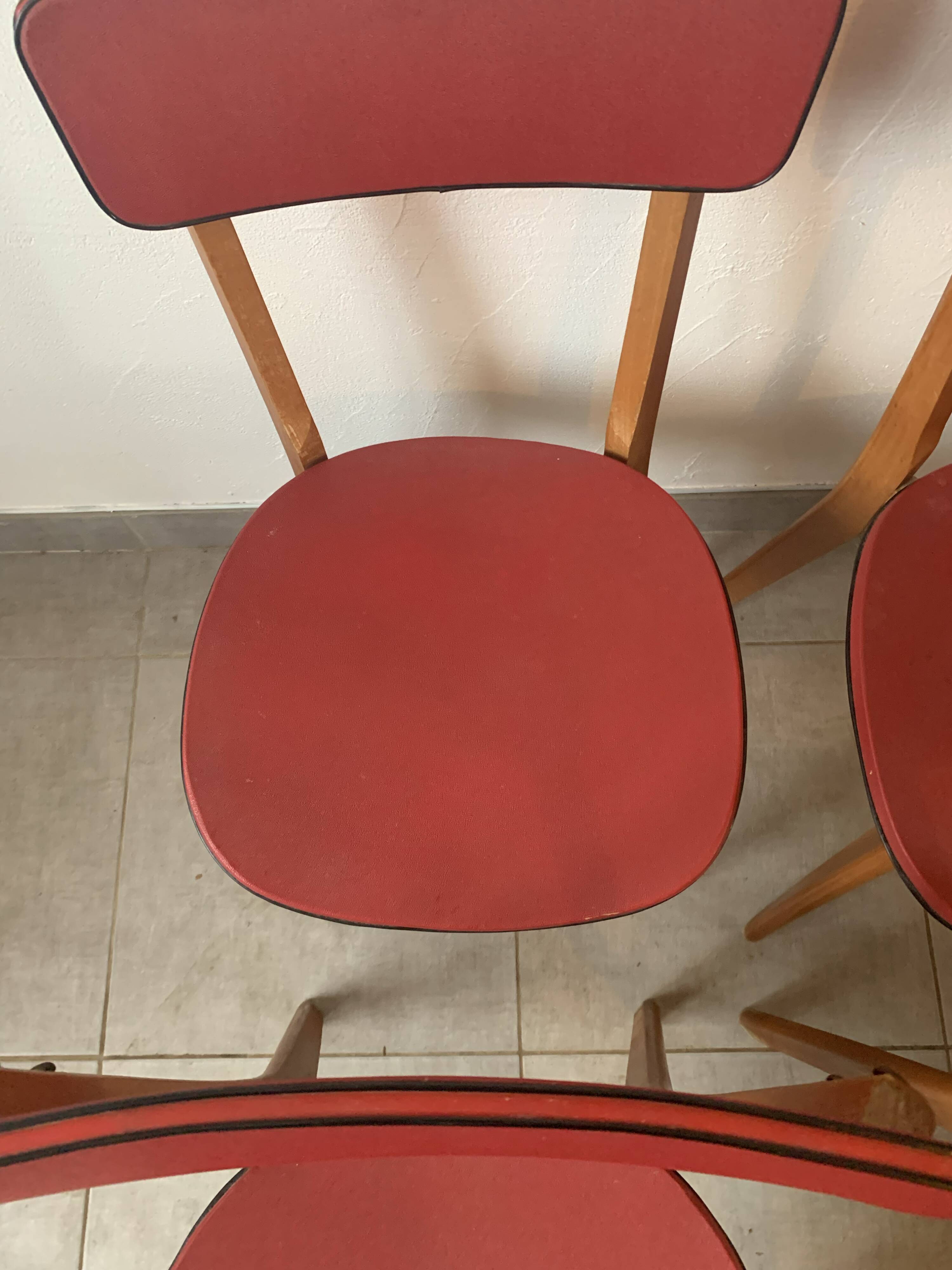 Set de 4 chaises bistrot vintage, années 50 (Taille adulte)