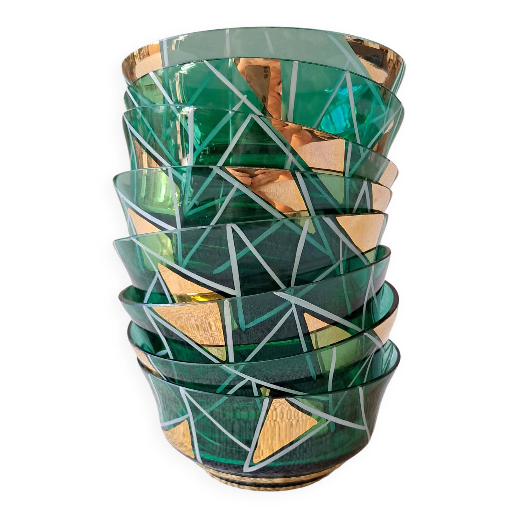 Set of sorbet bowls from the 1950s.