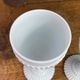Footed glasses, white opaline chalices