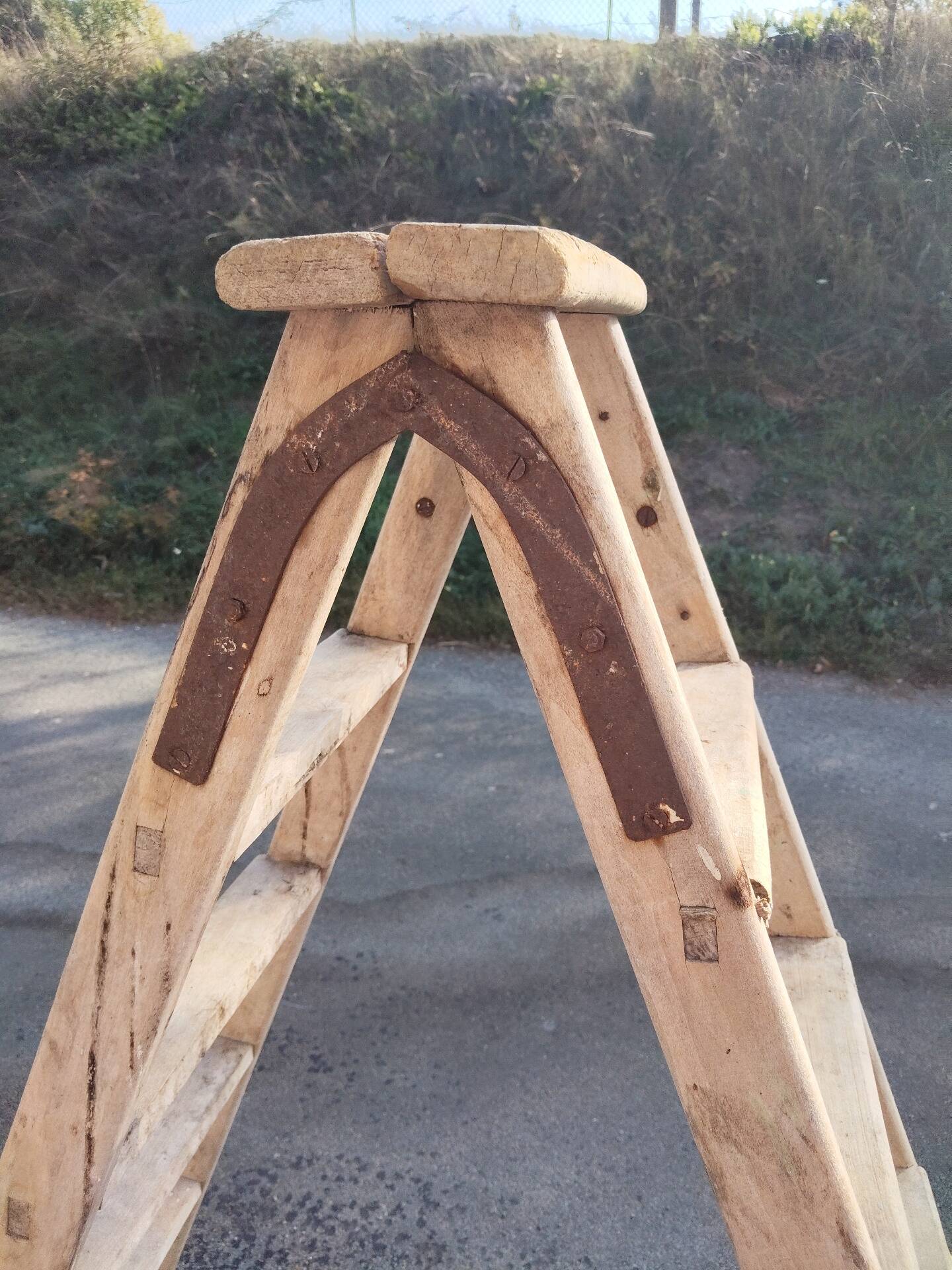 Workshop step stool in wood