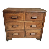 Commode vintage en chêne français – Années 1930, meuble de rangement en chêne massif avec quatre tiroirs