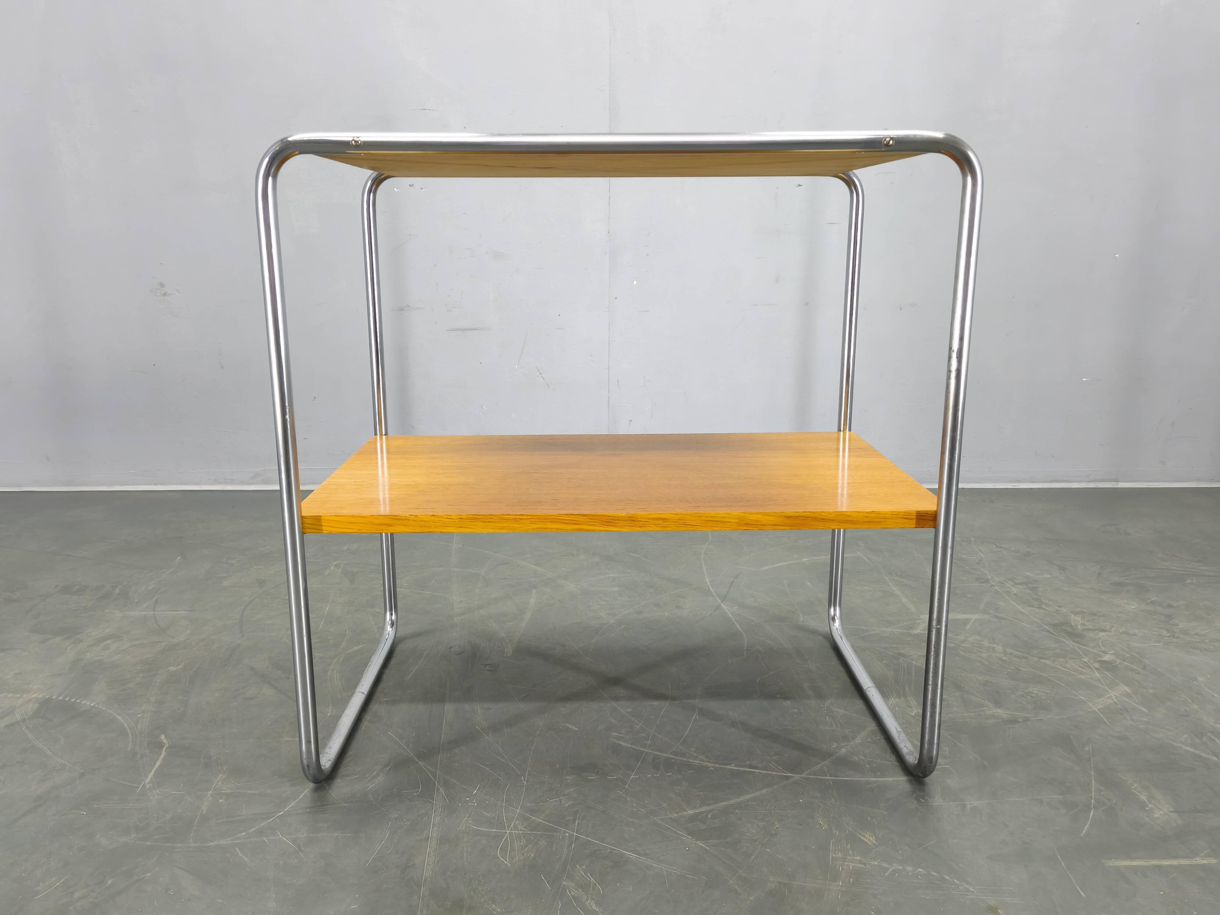Bauhaus Tubular Steel Side Table in Style of Marcel Breuer, 1930s