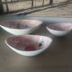3 dishes, ceramic ramekins the Parisian bird décor