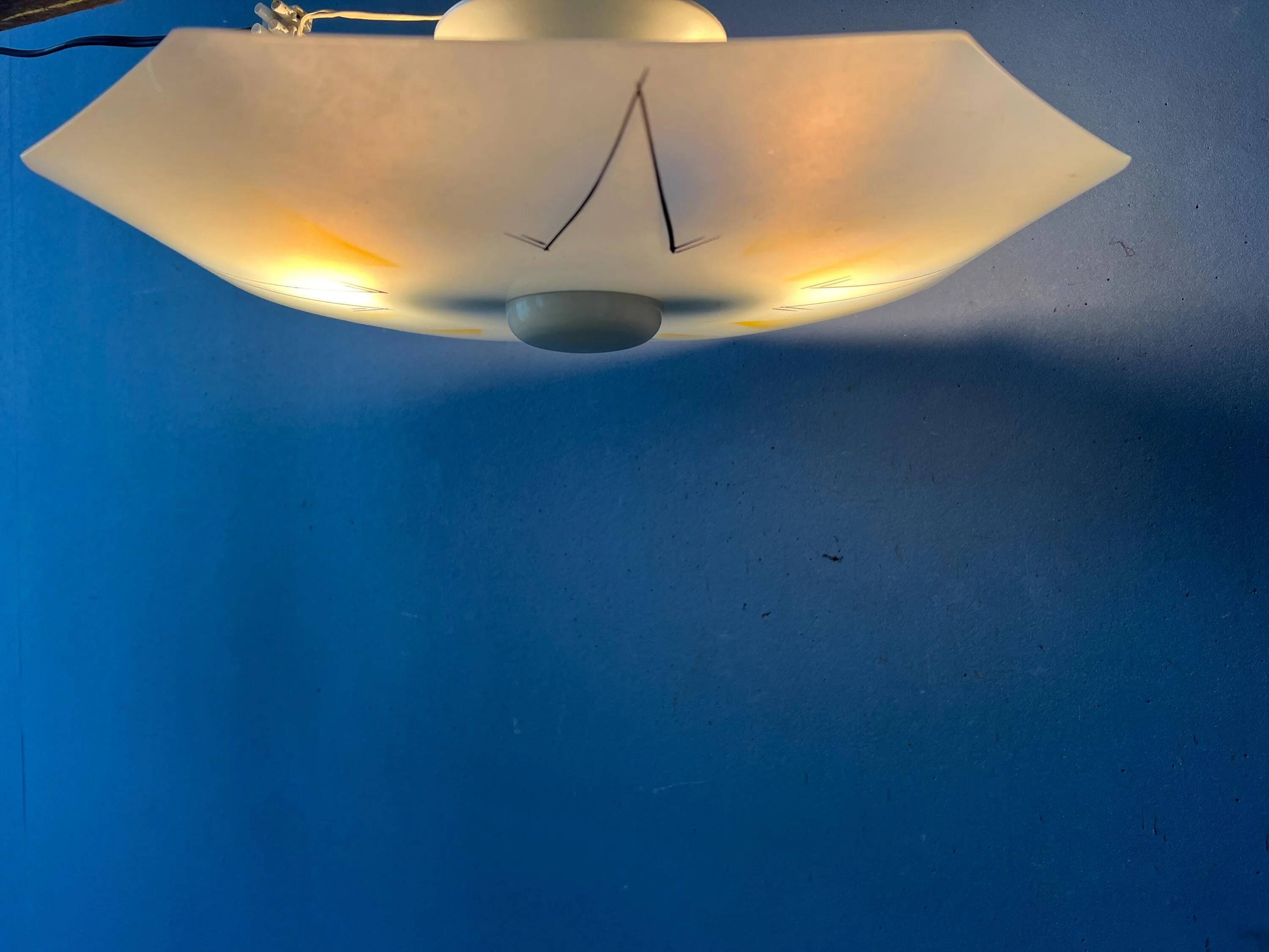 Mid-Century vintage glass ceiling light